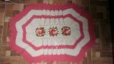 tapete com rosas barbante barroco