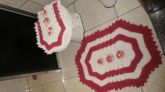 tapete com rosas barbante barroco