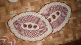 tapete com rosas barbante barroco